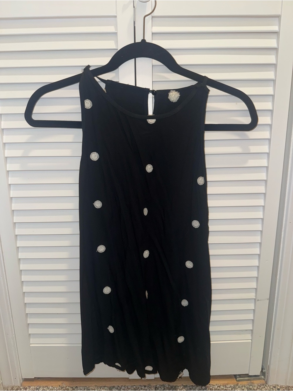 Others Follow Black Midi Dress with White Polka Dots